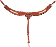 CTK Saddlery Hand Made Leather Horse Breast Collar (Brown, Cross Stitching)