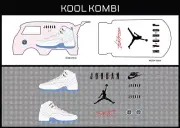 HotWheels(1/64), Kool Kombi "Air Jordan 012" Waterslide,PrintedWhiteFirst,Decals