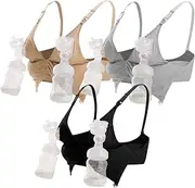[iloveSIA] 3PACK Nursing & Pumping Bra All in One Hands Free Pumping Bra