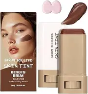 Foundation Stick Beauty Balm Serum Boosted Skin Tint,Solid Tinted Moisturizing Serum Contour Foundation Face Stick,Even Skin Tone Portable Moisturizing Essence,Natural Finish Makeup (01#, Same size)