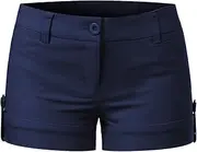 [MixMatchy] Women's Lightweight Body Enhancing Comfort Cuffed Shorts with Pockets
