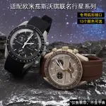 適配MOONSWATCH歐米加月球行星系列手錶帶 斯沃琪矽膠錶帶 SWATCH錶帶 弧形接口 20MM 22MM