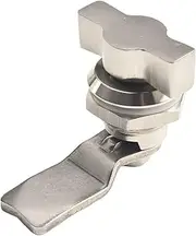 Thumb Operated Offset Cam Lock, Keyless Cabinet Cam Lock Cabinet Mailbox Drawer Lock Latch, Metal Replacement Lock Cylinder for RV Compartment Camper Storage Door(Stainless Steel)