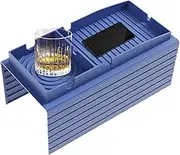 Couch Tray with Drink Holder, Non-Slip Sofa Armrest Shelf with Remote Control Tray, Anti-Spill Armrest Tray with Remote Control Tray for Living Room, Car, Camping, & TV Evening
