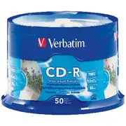 Verbatim CD-R 700MB 52x Silver Inkjet Spindle 50 Pack