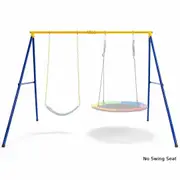 Babyjoy Heavy-Duty Metal Swing Frame A-Shaped Swing Stand w/Anti-Slip Footpads & Ground Stakes (No Swing Seat)