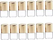 12PCS Roll on Bottles, 1ml Portable Refillable Empty Clear Glass Oil Roller Bottles for Essential Oils Fragrance Cosmetics, Only Bottle