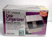 PRECISION INSTRUMENTS LOCKING 3.5" DISK ORGANIZER WITH KEY HOLDS 40 DISKETTES