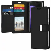Goospery For Samsung Galaxy S23 FE Rich Diary Wallet Flip Case Leather Card Slots Magnetic Cover (Black)