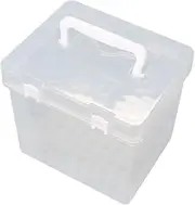 Dickly Marker Pen Carrying Case Marker Pens Storage Box Pencil Organizer Portable Clear Handheld Marker Pen Organizer Marker Holder with Slots, 80 Slots