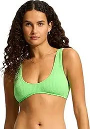 [Seafolly] Women's Over The Shoulder Tie Back Scoop Front Bikini Top Swimsuit
