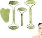 Jade Roller and Gua Sha Set, Jade Roller and Gua Sha,4 Pcs Face Roller Set,Facia