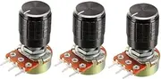 XYWHPGV 3Pcs 5K Ohm Variable Resistors SingleTurn Rotary Carbon Film Taper Potentiometer with Knobs(c4ca8 674d0 14058 13fea aa07e bb2a8