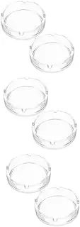 ULTECHNOVO 3sets Ashtray Bathroom Decorations Outdoor Decor Fall outside Decor Upholstery Trim Ash Tray Desktop Decor Fall Decor for Kitchen Windproof Ash Container Transparent Glass 2pcs*3
