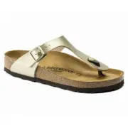 BIRKENSTOCK Women's Gizeh Gold Birko-Flor (regular width) - 1016108, Gold