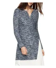 BCBG MAXAZRIA Constance Space Dyed Top Tunic XS Dark Navy Knit Asymmetric $118