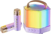 Wireless Karaoke Karaoke Machine for Small Adults Outdoor Wireless Speakers | Music Supplies with Colorful Light Box for Family Gatherings