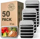 Meal Prep Containers, 32OZ 50 Pack Extra-Thick Food Storage Containers with Lids