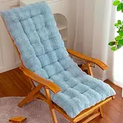 Lounger Cushion Pad, Sun Lounger Cushion Pad, Rabbit Velvet Reclining Armchair Pads, Garden Furniture Cushions, Indoor Outdoor Chaise Lounge Cushion, Recliner Relax Chair Pad(Light Blue,40 * 100cm)