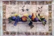 24 x 16 Art Mural Ceramic Grape Backsplash Tile #148