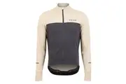 PEARL IZUMI QUEST THERMAL Mens Cycling Jersey - Full Zipper Long Sleeve with 3 Rear Pockets Stone Dark Ink