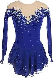 [Zagitova] Figure Skating Dress for Girls Patchwork Applique Women Competition Dance Outfit with Shiny Rhinestone