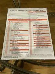 Annual Vehicle Inspection Report Form 30 Pack 3-Ply Carbonless Red FMCSA Label