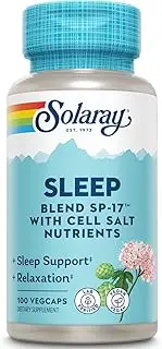 Solaray Sleep Blend SP-17 | Herbal Blend w/Cell Salt Nutrients to Help Support Healthy Sleep & Relaxation | Non-GMO, Vegan | 100 Serv | 100 VegCaps