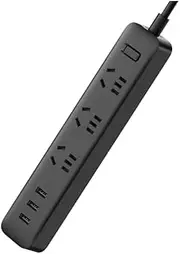 Xiao Mi Power Strip International Travel Powerboard with USB Ports (3 Outlet 3 USB (Black))