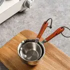 Cooking Wooden Handle Chocolate Cookware Saucepan Oil Poured Pot Frying Pan