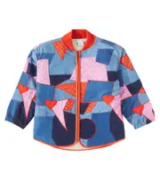 [Stella McCartney Kids] Stella McCartney Kids Patchwork denim bomber jacket Y 6 blue