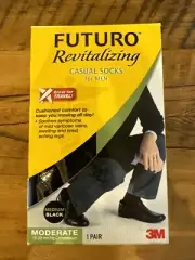 Futuro Men's Compression Casual Socks Black Moderate Size Medium