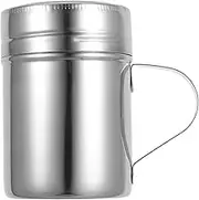 Ergonomic Handle Flour Shaker Duster Stainless Steel Powder Jar Fine Mesh Strainer for Sugar Flour Cocoa
