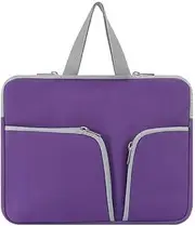 Laptop Sleeve with Handle Notebook Computer Case Portable Carrying Bag for Pocket Compartments Casual Business Storage, Purple, 17inch