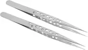 HOMSFOU 2Pcs Hobby Tweezers Precision Craft Tweezers for Stamps Jewelry and Electronics Ergonomic Design for Comfortable Use for Fine Crafts and DIY Projects