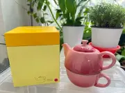 Le Creuset Tea for One Set Teapot Cup Stoneware, Rose Quartz