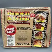Vintage Chef Tony Brown & Crisp Microwave Cooking Bags As Seen On TV 30 Bags-NIP
