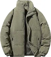 [JEShifangjiusu] Mens Thicken Winter Warm Coat Fleece Lined Windbreaker Sportswear for Men, Army Green, 3XL