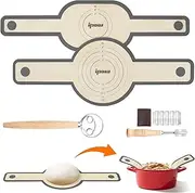 9Pcs Silicone Bread Sling Set for Dutch Oven with Dough Whisk & Bread Lame, Non-Stick & Easy Clean & Reusable, Extra Thick Silicone Baking Mat with Long Handles - Grey