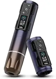 INKin Tattoo Machine Kit, CL4 Wireless Tattoo Pen 4.0mm Stroke Length with 2Pcs 1800mAh Battery Power Supply Brushless Motor Cordless Tattoo Gun for Artists and Beginners