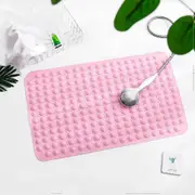 Wtempo Odorless Bathroom Non-slip Mat Bath Shower Large Suction Cup Massage Foot Pad Sanitary Interval Water Floor Mat pink 36*70cm