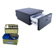 KINGS Stayzcool 30L Drawer Fridge Freezer 12V/24V 4WD SUV UTE+ 37 Piece Six-Person Picnic Set