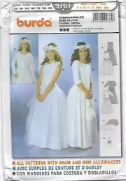 A10 BURDA 9761: GIRL'S FORMAL DRESS SIZE 8-14 SEWING PATTERN