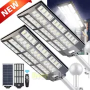 Solar Street LED Lights Radar Sensor Remote Outdoor Garden Yard Flood Wall Lamp