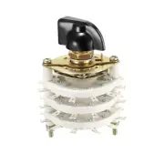 6P5T 6 Pole 5 Positions 3 Deck Band Channel Rotary Switch Selector with Knob