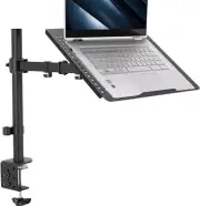 Single Laptop Notebook Desk Mount Stand Fully Adjustable Extension with C-cla...