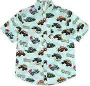 [Monster Jam] Matching Family Hawaiian Button Down Shirt Toddler to Adult Grave Digger El Toro Loco Megalodon