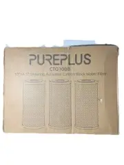 3-Pack PUREPLUS 5 Micron 10" x 4.5" Coconut Shell Water Filter CTO10BB