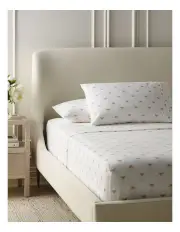 [Heritage] Printed Cotton Flannelette Sheet Set in Bee Print
