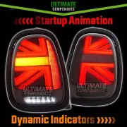 Union Jack Mini Rear Lights LED F55 F56 F57 Dynamic Indicators Smoked Tinted